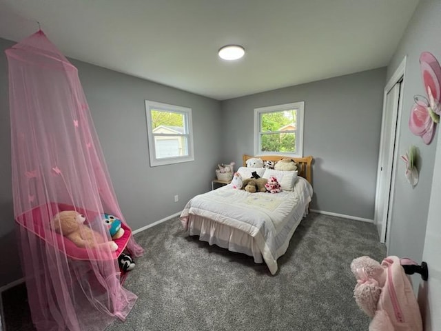 233 Inlet Shores Dr, Delavan, WI 53115 - carpeted bedroom featuring multiple windows, baseboards, and a closet