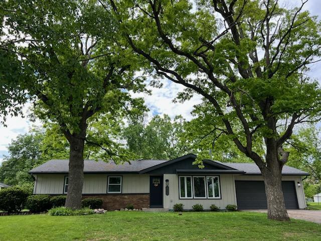 233 Inlet Shores Dr, Delavan, WI 53115 - ranch-style house with an attached garage, a front yard, and driveway