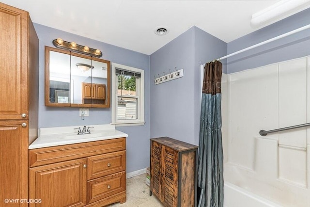 2605 Cameron St, Delavan, WI 53115 - full bath featuring vanity and shower / bathtub combination with curtain