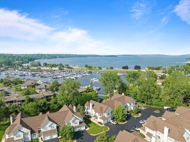 102 Abbey Ridge Ct Unit 102, Fontana, WI 53125 - drone / aerial view of a nearby body of water and a marina