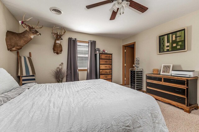 1390 21st St, Hazel Green, WI 53811 - carpeted bedroom with a ceiling fan