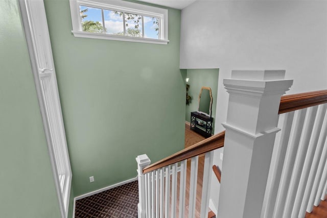 4080 Windermere Ln, Oshkosh, WI 54902 - stairway featuring carpet and baseboards
