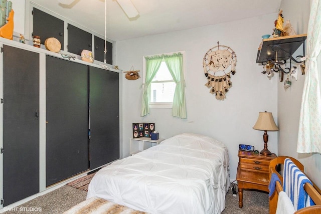 314 E Maple Ave, Beaver Dam, WI 53916 - bedroom featuring carpet, ceiling fan, and a closet