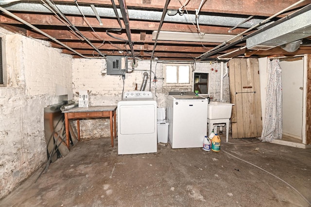 1443 Summit Ave, Racine, WI 53404 - below grade area with independent washer and dryer and electric panel