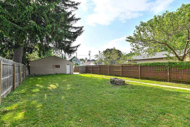 1443 Summit Ave, Racine, WI 53404 - fenced backyard with an outdoor fire pit