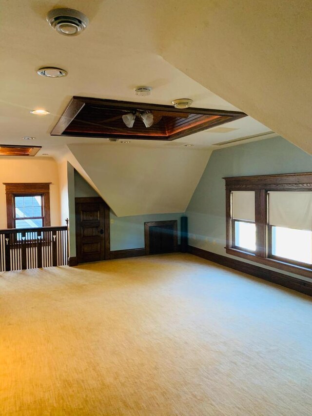 2723 N Downer Ave Unit 2725, 2725A, Milwaukee, WI 53211 - bonus room featuring carpet flooring, baseboards, and vaulted ceiling