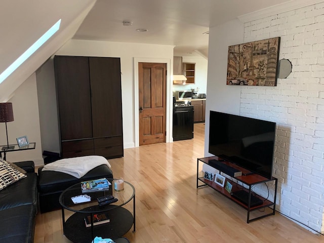 2723 N Downer Ave Unit 2725, 2725A, Milwaukee, WI 53211 - living area featuring light wood-style floors and a skylight