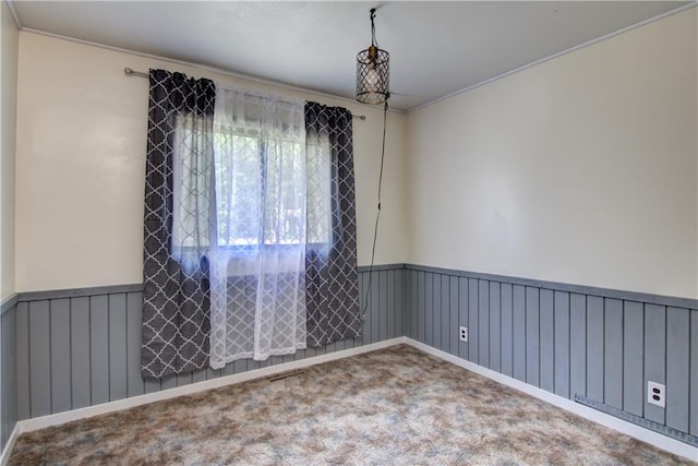 N211 County Road J, Hatfield, WI 54754 - carpeted spare room with ornamental molding and wainscoting