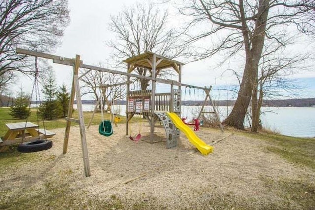 N3171 Willow Rd, Lake Geneva, WI 53147 - view of playground with a water view