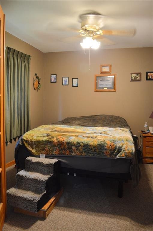 4878N Fur Farm Trl, Winter, WI 54896 - carpeted bedroom with a ceiling fan