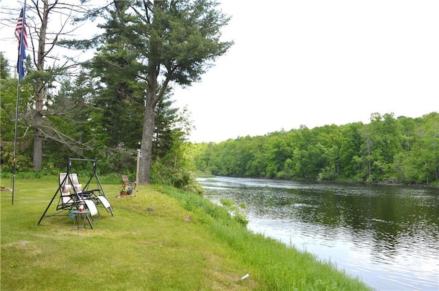 4878N Fur Farm Trl, Winter, WI 54896 - water view with a heavily wooded area