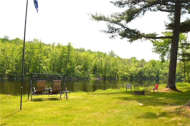 4878N Fur Farm Trl, Winter, WI 54896 - surrounding community with a forest view, a water view, and a yard
