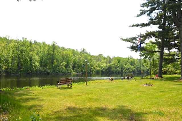 4878N Fur Farm Trl, Winter, WI 54896 - view of property's community with a yard, a water view, and a view of trees
