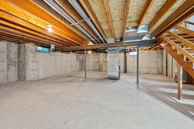 2592 Radinz Rd, Green Bay, WI 54311 - unfinished below grade area with heating unit and stairs