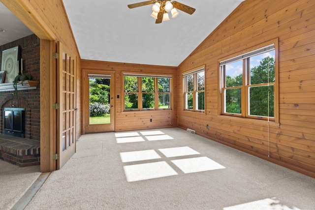 146 Old Orchard Ln, Neenah, WI 54956 - unfurnished sunroom with plenty of natural light and vaulted ceiling