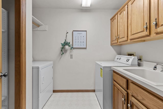 146 Old Orchard Ln, Neenah, WI 54956 - washroom with washing machine and clothes dryer, light flooring, cabinet space, and baseboards