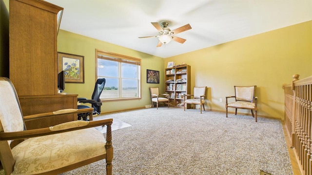 N6464 Canterbury Dr, Fond Du Lac, WI 54937 - carpeted office space featuring a ceiling fan and baseboards