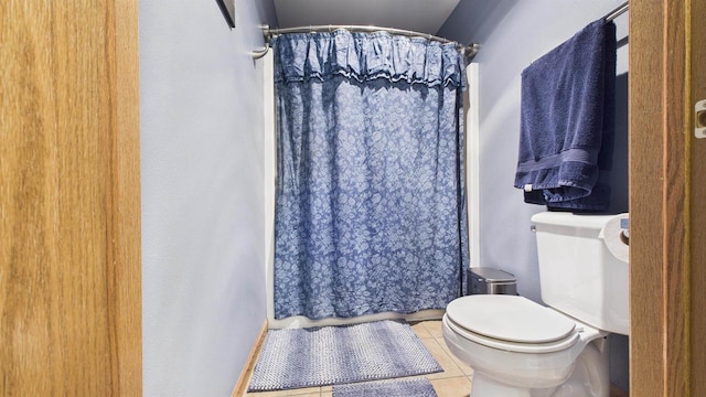 N6464 Canterbury Dr, Fond Du Lac, WI 54937 - full bath with tile patterned floors, toilet, and a shower with curtain