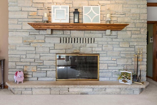 3544 Windsong Ter, Oshkosh, WI 54904 - detailed view of carpet flooring and a fireplace