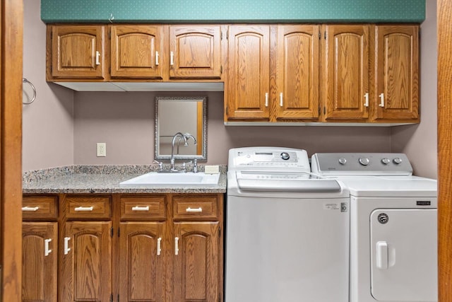 3544 Windsong Ter, Oshkosh, WI 54904 - washroom featuring cabinet space and separate washer and dryer