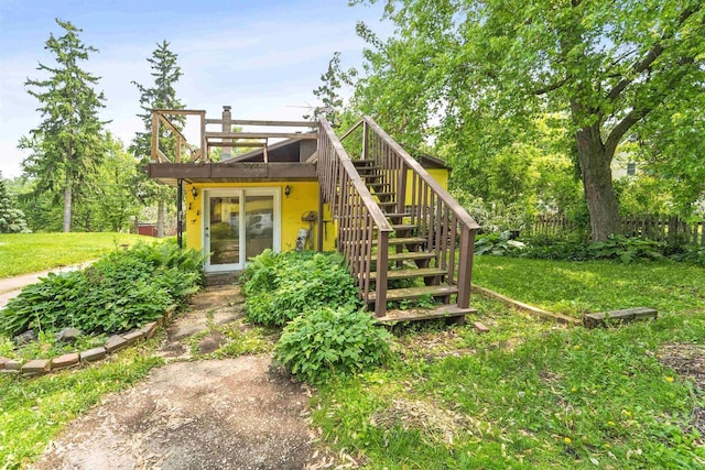 N7618 County Road C, Eldorado, WI 54932 - rear view of house with stairs and a deck