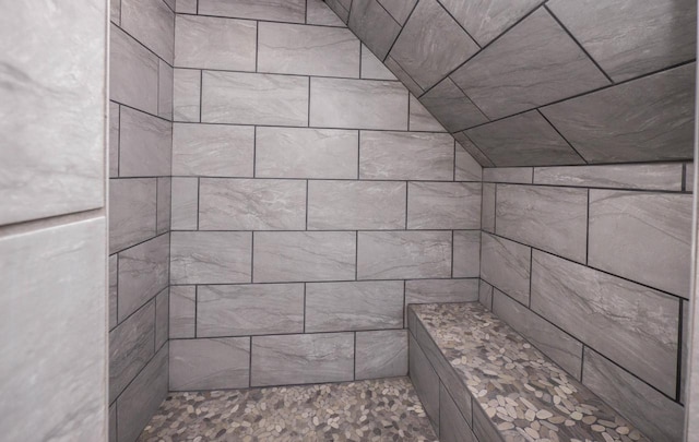 8428 Fox River Rd, Waterford, WI 53185 - bathroom featuring tiled shower