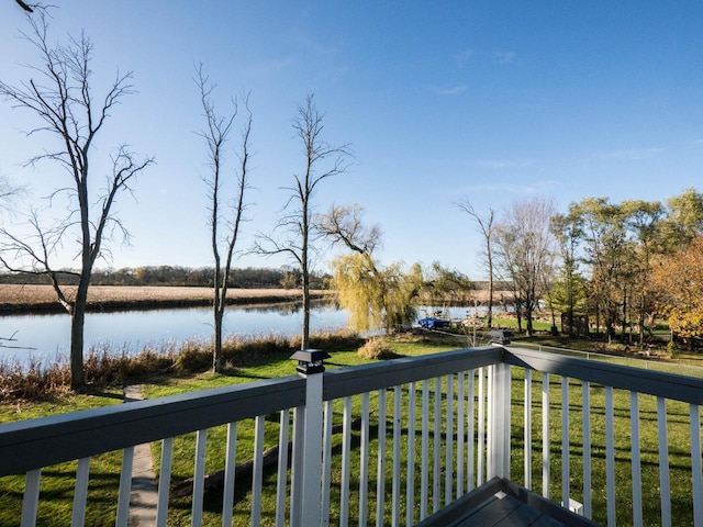 8428 Fox River Rd, Waterford, WI 53185 - wooden deck with a water view