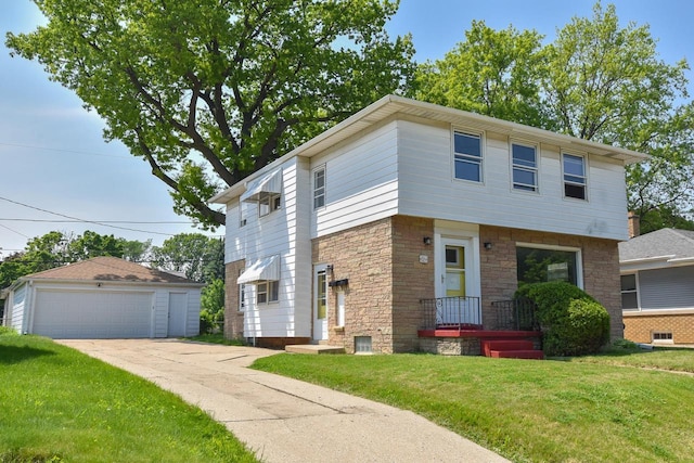 3825 S 5th St Unit 3823, Milwaukee, WI 53207 - view of front facade featuring an outbuilding, a detached garage, and a front lawn