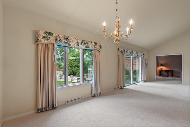 10109 N Gettysburg Ct, Mequon, WI 53092 - carpeted spare room with a chandelier and lofted ceiling