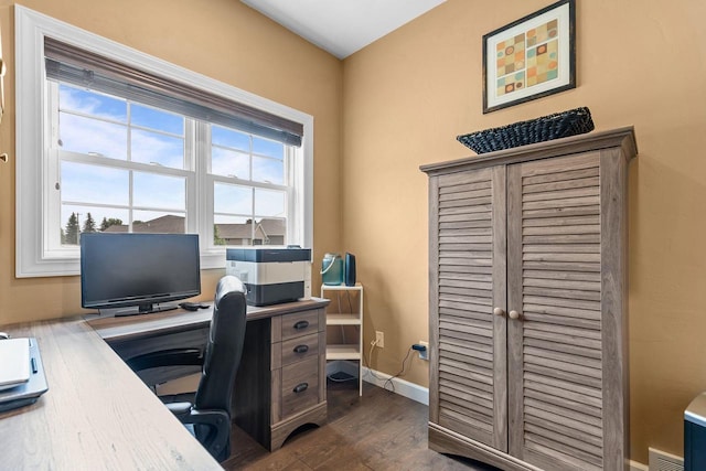 W5706 Mase Ct, Appleton, WI 54915 - office with dark wood finished floors and baseboards