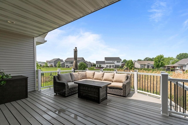 W5706 Mase Ct, Appleton, WI 54915 - wooden terrace with an outdoor living space and a residential view