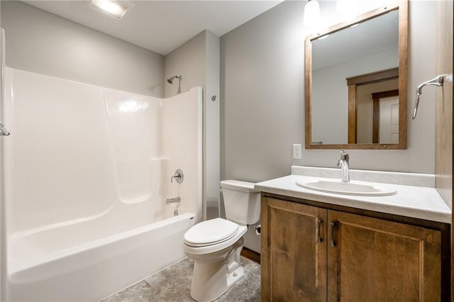 2837 Patrick John Dr, Eau Claire, WI 54703 - full bathroom with vanity, toilet, shower / bathtub combination, and tile patterned flooring