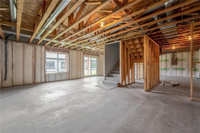 2837 Patrick John Dr, Eau Claire, WI 54703 - basement featuring stairway and electric panel