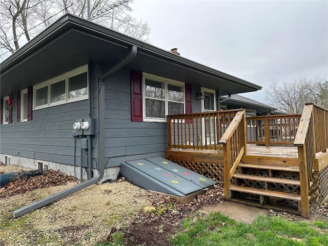 332 E Pleasant Ave, Ellsworth, WI 54011 - view of side of property with a wooden deck