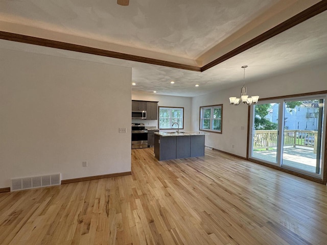 1511 16th Ave, Monroe, WI 53566 - kitchen featuring appliances with stainless steel finishes, a sink, light wood-type flooring, healthy amount of natural light, and recessed lighting