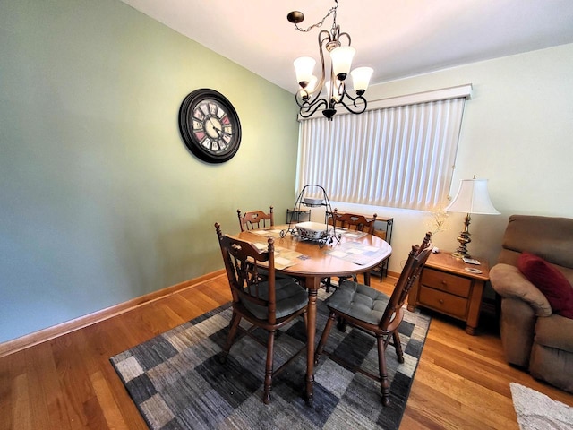 3843 S 95th St, Milwaukee, WI 53228 - dining room featuring a chandelier, light wood-type flooring, and baseboards