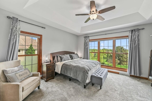 W226N3550 Wethersfield Rd, Pewaukee, WI 53072 - carpeted bedroom with a raised ceiling and a ceiling fan