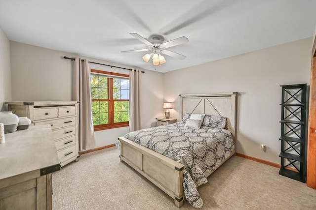W226N3550 Wethersfield Rd, Pewaukee, WI 53072 - bedroom featuring light carpet, baseboards, and a ceiling fan