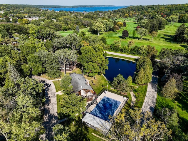 840 Woodland Ct Unit Ee-1, Fontana, WI 53125 - bird's eye view of a large body of water and a golf course