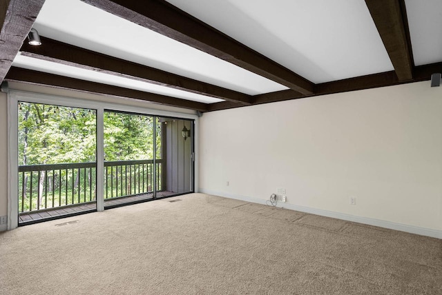 840 Woodland Ct Unit Ee-1, Fontana, WI 53125 - carpeted spare room with beamed ceiling and baseboards