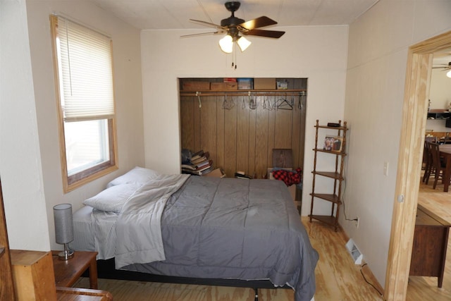 109 N Water St, Eastman, WI 54626 - bedroom featuring light wood-type flooring and ceiling fan