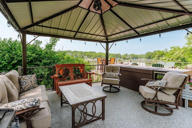 5420 W Peninsula Dr, Waterford, WI 53185 - view of patio with a gazebo and outdoor lounge area