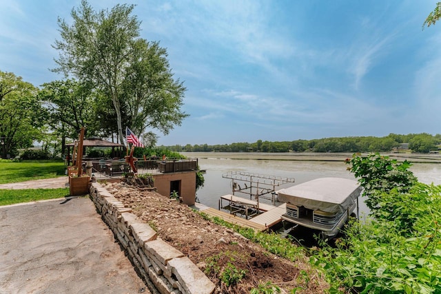 5420 W Peninsula Dr, Waterford, WI 53185 - dock area featuring a water view
