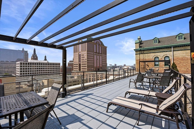 270 E Highland Ave Unit 213, Milwaukee, WI 53202 - wooden terrace featuring a city view
