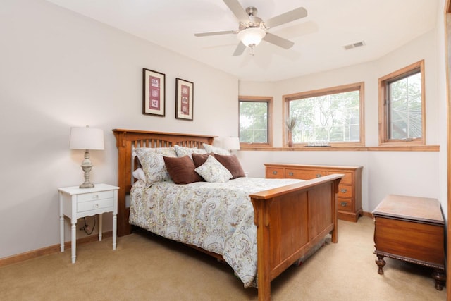 1252 Mary Hill Cir, Hartland, WI 53029 - bedroom featuring light colored carpet, baseboards, and a ceiling fan