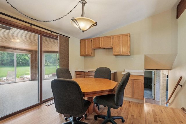 8845 388th Ave, Burlington, WI 53105 - office space featuring light wood-style flooring and vaulted ceiling