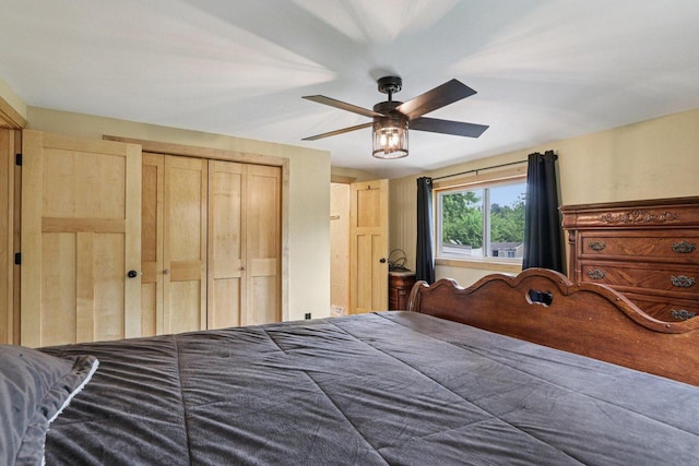 8845 388th Ave, Burlington, WI 53105 - bedroom featuring a closet and ceiling fan