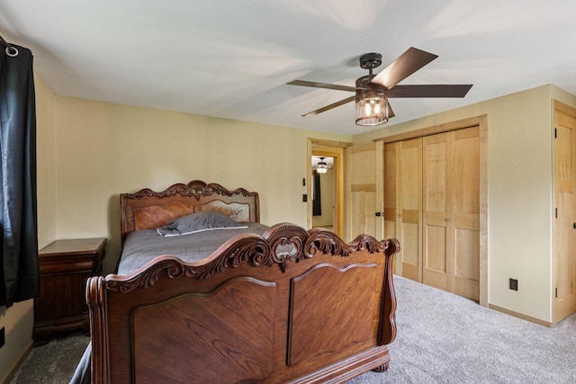 8845 388th Ave, Burlington, WI 53105 - carpeted bedroom with a ceiling fan and a closet
