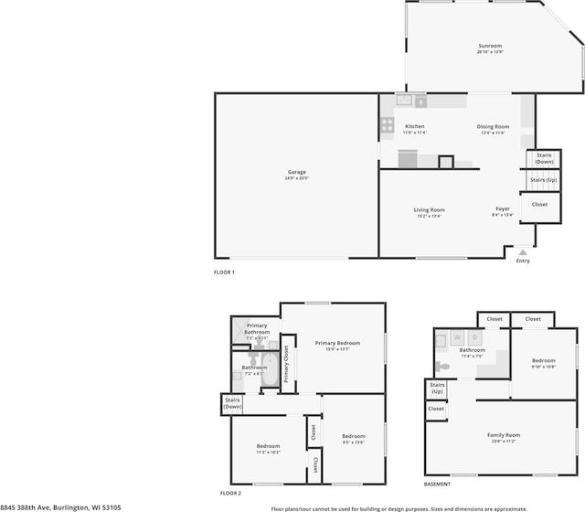 8845 388th Ave, Burlington, WI 53105 - view of property floor plan