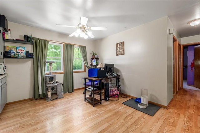 5603 170th St, Chippewa Falls, WI 54729 - office featuring light wood-style floors, ceiling fan, and baseboards